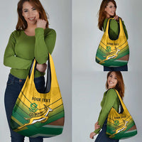 Custom South Africa Rugby Grocery Bag Springboks Go Champions African Pattern