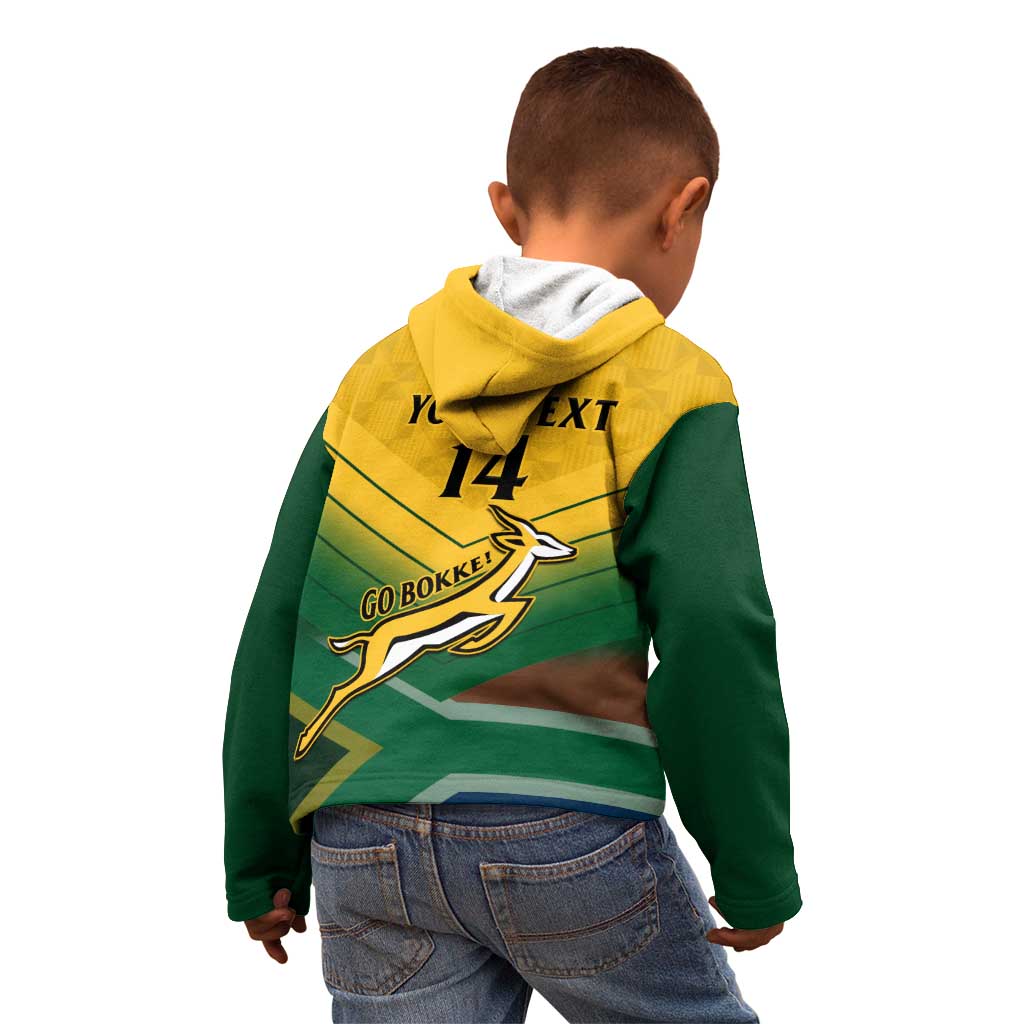 Custom South Africa Rugby Kid Hoodie Springboks Go Champions African Pattern - Wonder Print Shop