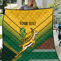 Custom South Africa Rugby Quilt Springboks Go Champions African Pattern - Wonder Print Shop