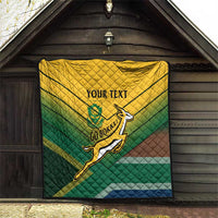 Custom South Africa Rugby Quilt Springboks Go Champions African Pattern - Wonder Print Shop