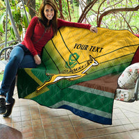 Custom South Africa Rugby Quilt Springboks Go Champions African Pattern - Wonder Print Shop