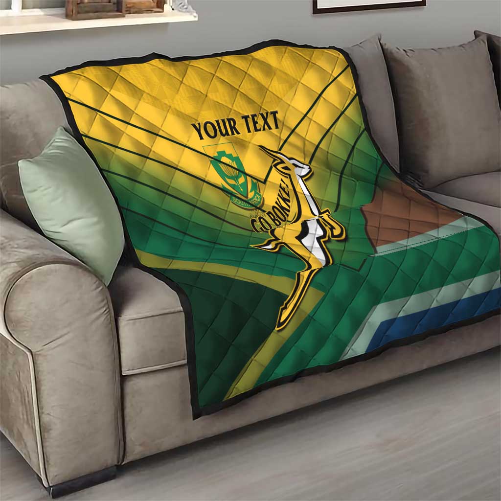 Custom South Africa Rugby Quilt Springboks Go Champions African Pattern - Wonder Print Shop