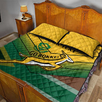 Custom South Africa Rugby Quilt Bed Set Springboks Go Champions African Pattern - Wonder Print Shop