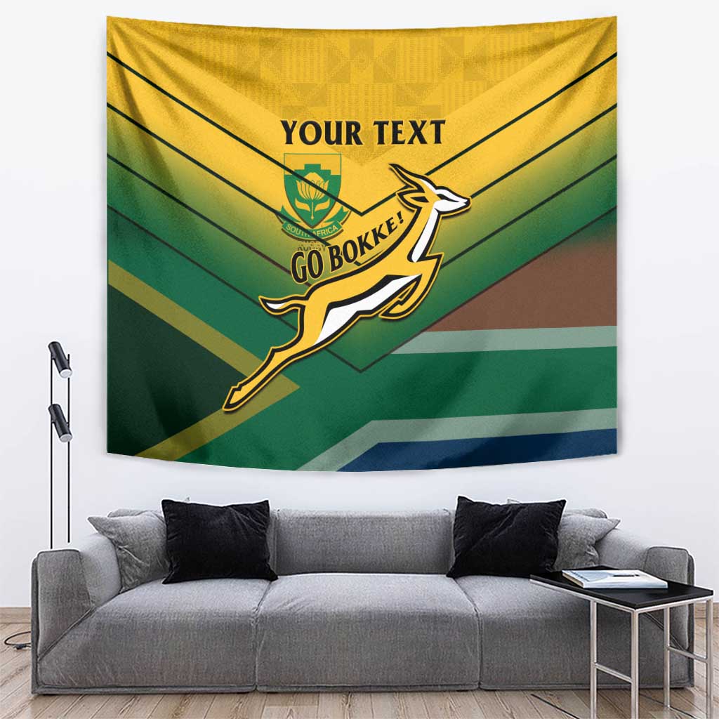 Custom South Africa Rugby Tapestry Springboks Go Champions African Pattern - Wonder Print Shop