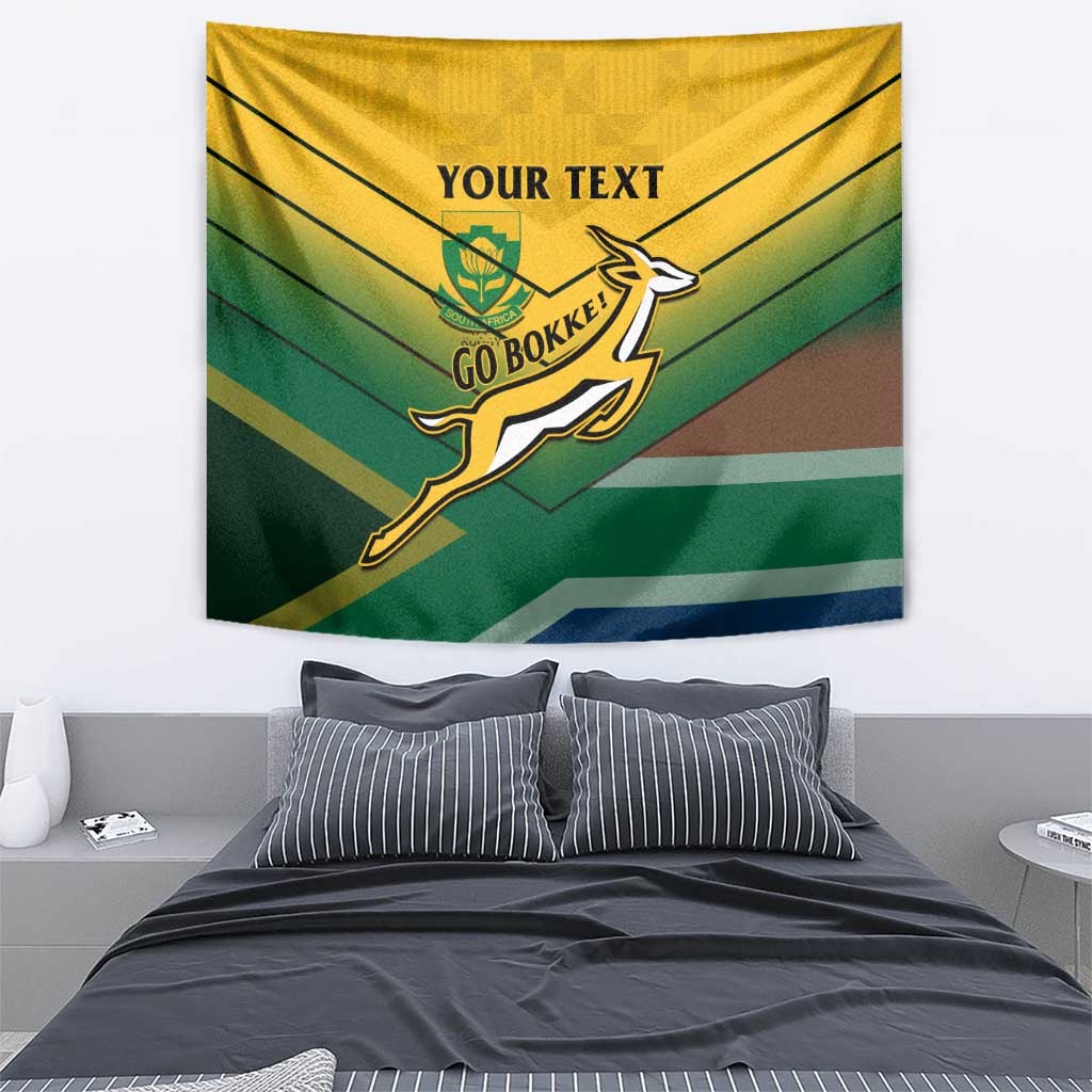 Custom South Africa Rugby Tapestry Springboks Go Champions African Pattern - Wonder Print Shop