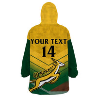 Custom South Africa Rugby Wearable Blanket Hoodie Springboks Go Champions African Pattern - Wonder Print Shop