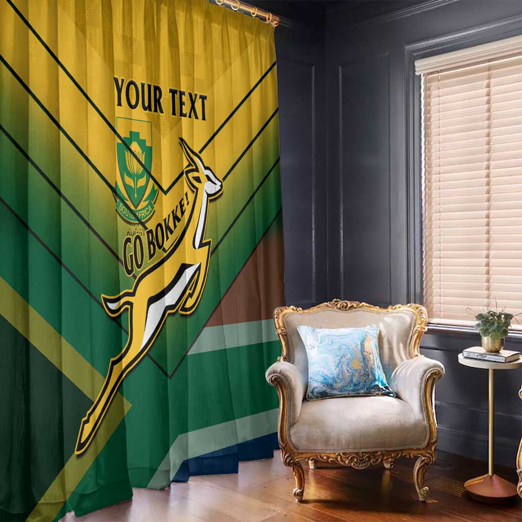 Custom South Africa Rugby Window Curtain Springboks Go Champions African Pattern - Wonder Print Shop