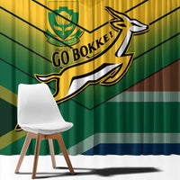 Custom South Africa Rugby Window Curtain Springboks Go Champions African Pattern - Wonder Print Shop