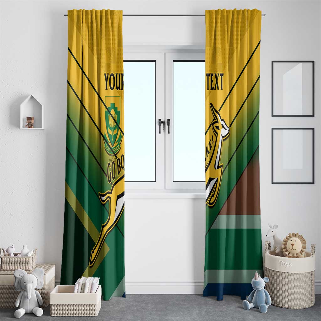 Custom South Africa Rugby Window Curtain Springboks Go Champions African Pattern - Wonder Print Shop