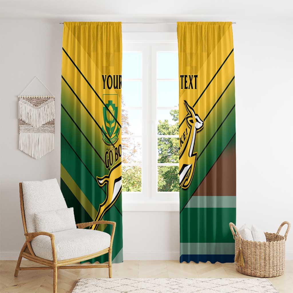 Custom South Africa Rugby Window Curtain Springboks Go Champions African Pattern - Wonder Print Shop