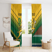 Custom South Africa Rugby Window Curtain Springboks Go Champions African Pattern - Wonder Print Shop