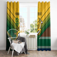 Custom South Africa Rugby Window Curtain Springboks Go Champions African Pattern - Wonder Print Shop