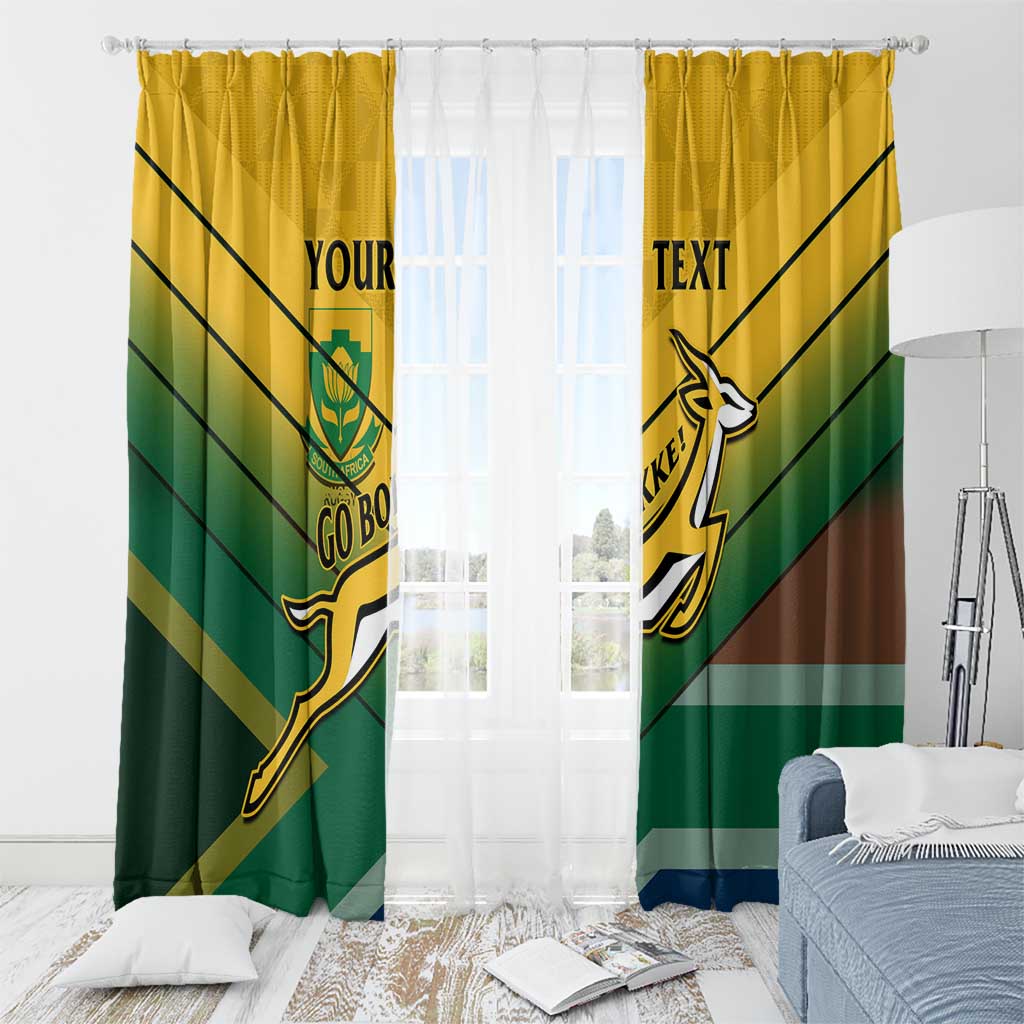 Custom South Africa Rugby Window Curtain Springboks Go Champions African Pattern - Wonder Print Shop