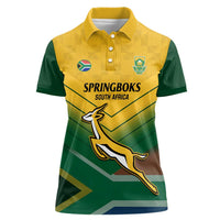 Custom South Africa Rugby Women Polo Shirt Springboks Go Champions African Pattern - Wonder Print Shop