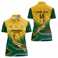 Custom South Africa Rugby Women Polo Shirt Springboks Go Champions African Pattern - Wonder Print Shop
