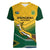 Custom South Africa Rugby Women V-Neck T-Shirt Springboks Go Champions African Pattern - Wonder Print Shop