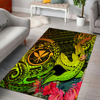 Hawaii Area Rug Kanaka Map With Polynesian Shark Tattoo Reggae Unique - Wonder Print Shop