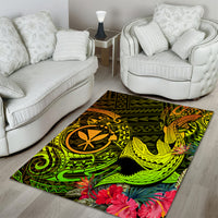 Hawaii Area Rug Kanaka Map With Polynesian Shark Tattoo Reggae Unique - Wonder Print Shop