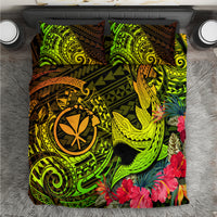 Hawaii Bedding Set Kanaka Map With Polynesian Shark Tattoo Reggae Unique - Wonder Print Shop