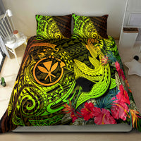Hawaii Bedding Set Kanaka Map With Polynesian Shark Tattoo Reggae Unique - Wonder Print Shop