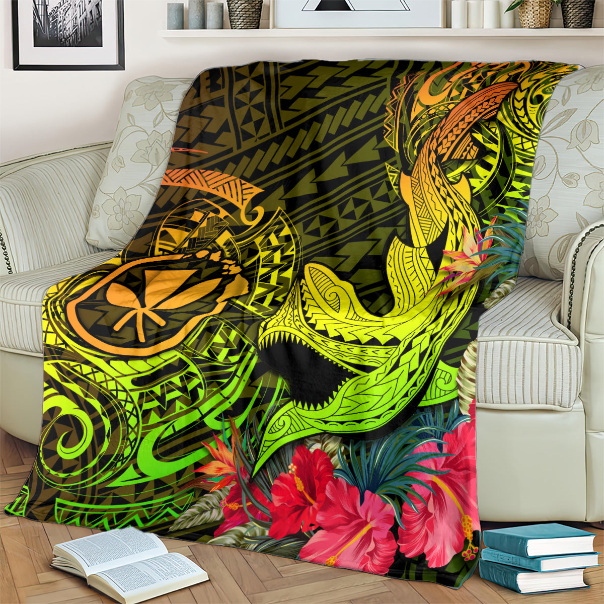 hawaii-blanket-kanaka-map-with-polynesian-shark-tattoo-reggae-unique