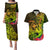 Hawaii Couples Matching Puletasi Dress and Hawaiian Shirt Kanaka Map With Polynesian Shark Tattoo Reggae Unique - Wonder Print Shop