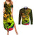 Hawaii Couples Matching Summer Maxi Dress and Long Sleeve Button Shirts Kanaka Map With Polynesian Shark Tattoo Reggae Unique - Wonder Print Shop