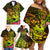 Hawaii Family Matching Off Shoulder Short Dress and Hawaiian Shirt Kanaka Map With Polynesian Shark Tattoo Reggae Unique - Wonder Print Shop
