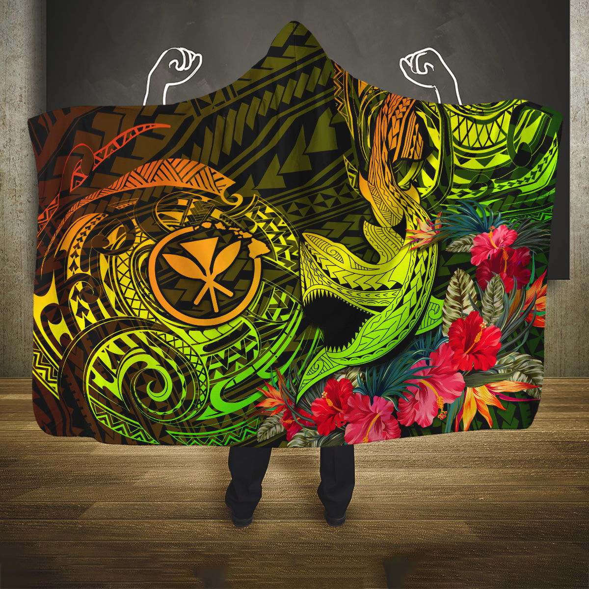 hawaii-hooded-blanket-kanaka-map-with-polynesian-shark-tattoo-reggae-unique