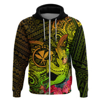Hawaii Hoodie Kanaka Map With Polynesian Shark Tattoo Reggae Unique - Wonder Print Shop