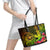 Hawaii Leather Tote Bag Kanaka Map With Polynesian Shark Tattoo Reggae Unique - Wonder Print Shop