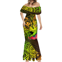 Hawaii Mermaid Dress Kanaka Map With Polynesian Shark Tattoo Reggae Unique - Wonder Print Shop