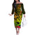 Hawaii Off The Shoulder Long Sleeve Dress Kanaka Map With Polynesian Shark Tattoo Reggae Unique - Wonder Print Shop