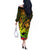 Hawaii Off The Shoulder Long Sleeve Dress Kanaka Map With Polynesian Shark Tattoo Reggae Unique - Wonder Print Shop