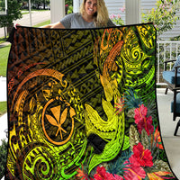 Hawaii Quilt Kanaka Map With Polynesian Shark Tattoo Reggae Unique - Wonder Print Shop