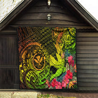 Hawaii Quilt Kanaka Map With Polynesian Shark Tattoo Reggae Unique - Wonder Print Shop