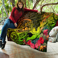 Hawaii Quilt Kanaka Map With Polynesian Shark Tattoo Reggae Unique - Wonder Print Shop