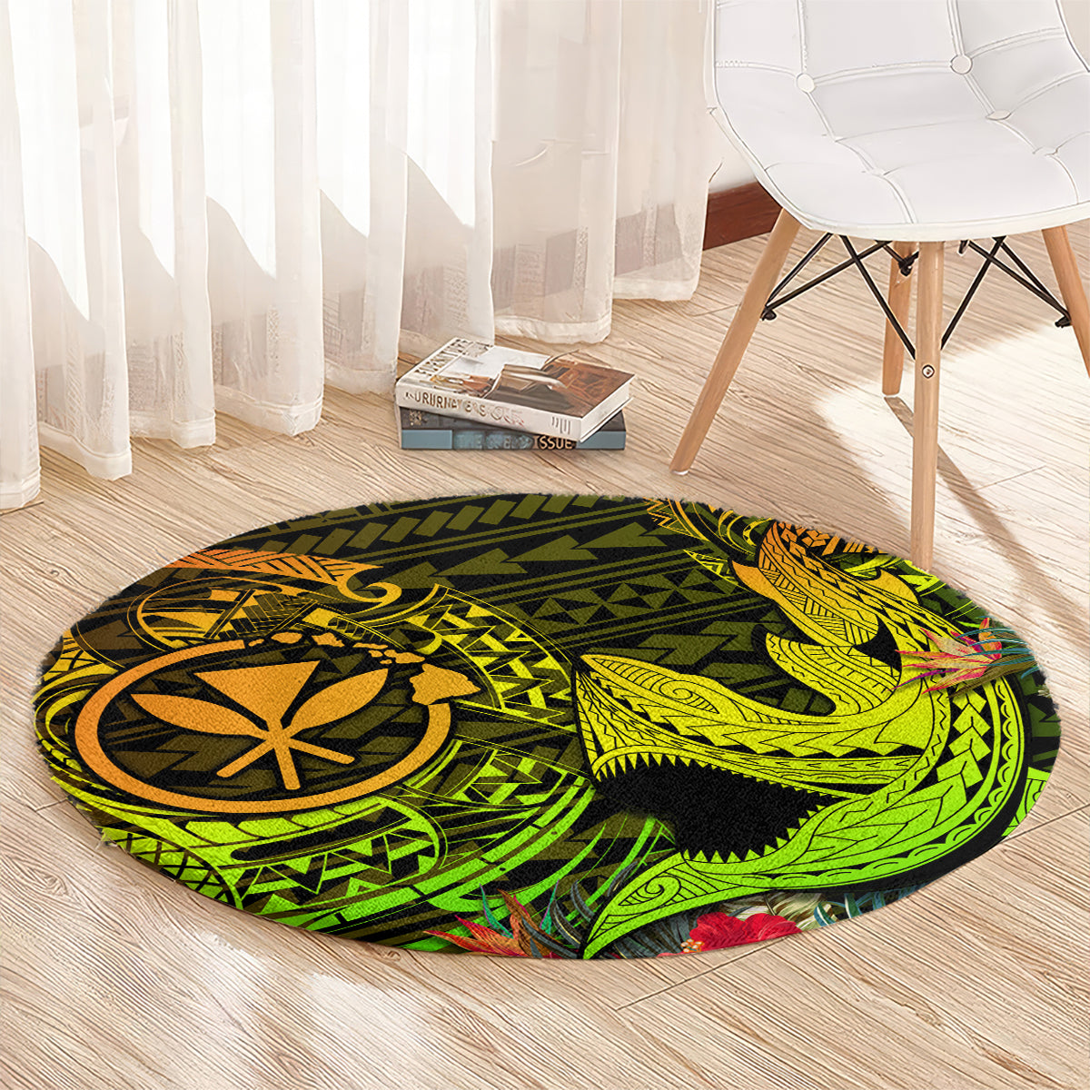 hawaii-round-carpet-kanaka-map-with-polynesian-shark-tattoo-reggae-unique