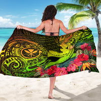 Hawaii Sarong Kanaka Map With Polynesian Shark Tattoo Reggae Unique - Wonder Print Shop