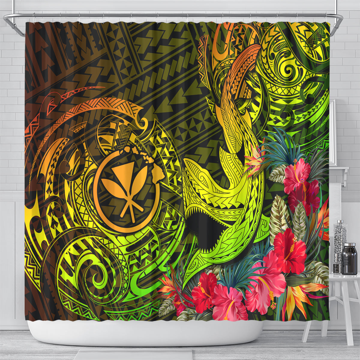hawaii-shower-curtain-kanaka-map-with-polynesian-shark-tattoo-reggae-unique
