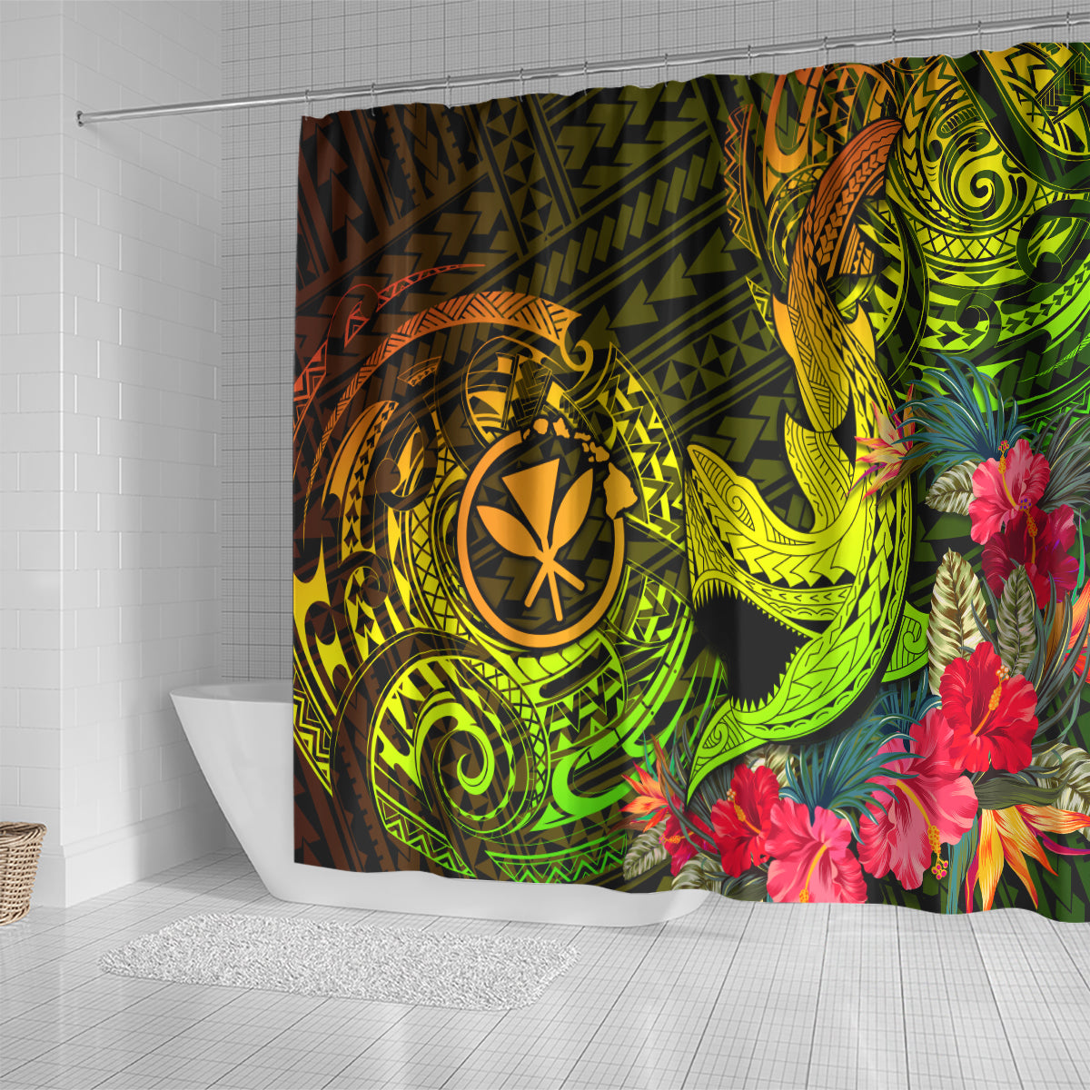 hawaii-shower-curtain-kanaka-map-with-polynesian-shark-tattoo-reggae-unique