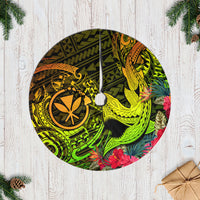 Hawaii Tree Skirt Kanaka Map With Polynesian Shark Tattoo Reggae Unique - Wonder Print Shop