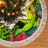 Hawaii Tree Skirt Kanaka Map With Polynesian Shark Tattoo Reggae Unique - Wonder Print Shop