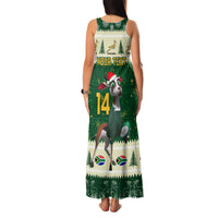 Custom South Africa Rugby Christmas Family Matching Tank Maxi Dress and Hawaiian Shirt Geseende Kersfees Springboks African Pattern - Wonder Print Shop