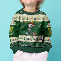 Custom South Africa Rugby Christmas Kid Ugly Christmas Sweater Geseende Kersfees Springboks African Pattern - Wonder Print Shop