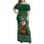 Personalised South Africa Christmas Family Matching Off Shoulder Maxi Dress and Hawaiian Shirt Cool Santa Claus With South African Map - Wonder Print Shop