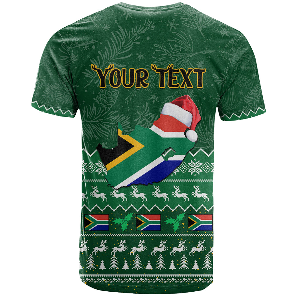 Personalised South Africa Christmas T Shirt Cool Santa Claus With South African Map - Wonder Print Shop
