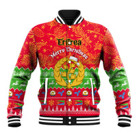 Personalised Eritrea Christmas Baseball Jacket Eritrean Olive Santa Claus Merry Xmas - Wonder Print Shop