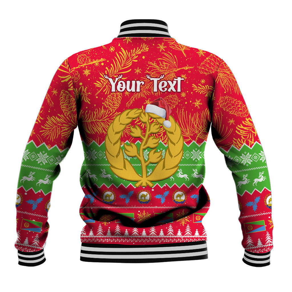 Personalised Eritrea Christmas Baseball Jacket Eritrean Olive Santa Claus Merry Xmas - Wonder Print Shop