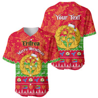 Personalised Eritrea Christmas Baseball Jersey Eritrean Olive Santa Claus Merry Xmas - Wonder Print Shop